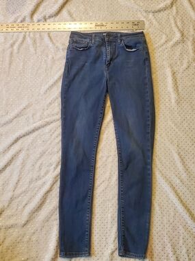 Levi's Skinny 721 High-Rise/ Mid Stretch Jeans in Blue Big E.